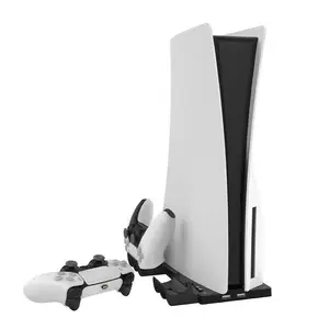Вертикальная подставка для вентилятора PS5, цифровая версия с 14 игровыми слотами и 3 портами концентратора, зарядная станция с двойным контроллером для PS5