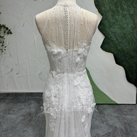 Jancember élégant ivoire licou mince sirène perles de mariage robes LSSG129