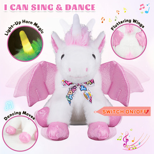 Jouets électriques en peluche super doux <span class=keywords><strong>Licorne</strong></span> <span class=keywords><strong>blanche</strong></span> en peluche Jouet en peluche <span class=keywords><strong>licorne</strong></span> mignon chantant - Product Image 1