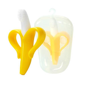 Cepillo de dientes suave de plátano, juguetes de mordida de Gel de sílice para bebé, cepillo de dientes Molar de silicona infantil con juguete de mordida de Gel - Product Image 1
