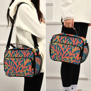 Sac à déjeuner isotherme personnalisé avec logo imprimé corail, fermeture éclair, sac de transport alimentaire portable pour l'école et les voyages - Product Image 6