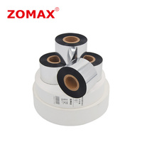Cinta de Transferencia Térmica ZOMAX M345 TTR Wash Care PET 50mm*300m para Impresión de Etiquetas Textiles y de Prendas