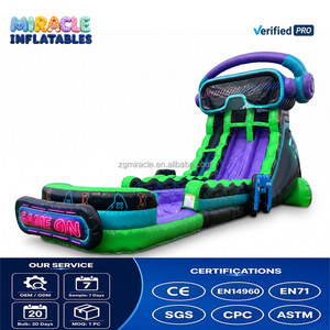 <span class=keywords><strong>Toboggan</strong></span> <span class=keywords><strong>aquatique</strong></span> gonflable robuste en PVC sur le thème des jeux vidéo pour enfants et adolescents, idéal pour les fêtes estivales en extérieur et la location commerciale - Product Image 1