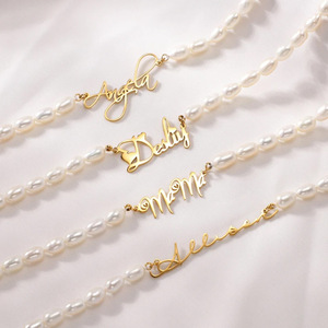 Collana con Ciondolo a Cuore Personalizzabile SongYi in Colore Oro con Zircone, Gioiello in Acciaio Inossidabile con Nome del Bambino per Anniversario - Product Image 2