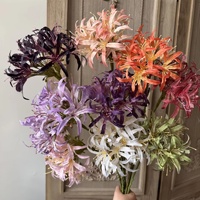 Bunga Lily Afrika Tangkai Tunggal KW-F035, Bunga Agapanthus Buatan Warna Ungu Tua, Bunga Equinox Buatan