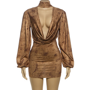 <span class=keywords><strong>Vestiti</strong></span> all'ingrosso delle donne di moda autunno inverno abito a maniche lunghe elegante stampato digitale - Product Image 3