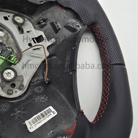 Volante de costura roja de cuero perforado liso de mejor rendimiento M de fábrica para BMW E90 accesorio para automóvil