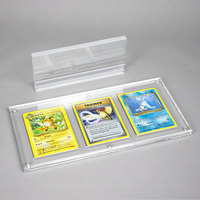Présentoir de carte magnétique en acrylique transparent personnalisé avec base à 3 emplacements Support d'affichage Pokemoned MTG Cadres d'affichage de carte TCG