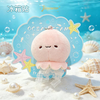 Assortiment de figurines en peluche d'animaux marins, aimants de réfrigérateur Kawaii, mini-poupées en peluche d'animaux océaniques, cadeau surprise pour enfants et ornement de réfrigérateur