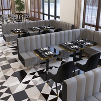 Cabine semi-circulaire de luxe Table à manger transparente canapé chaise ensemble pour Bar Restaurant café lait thé magasins Restaurant meubles