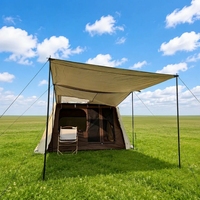 Tente de camping familiale automatique à montage rapide, tente de glamping avec auvent étendu, double couche, grand espace, tente d'extérieur pour le camping