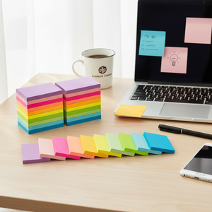 (50 blocs) Blocs-notes autocollants 1,5x2, 10 couleurs, recyclables, pour la maison, blocs-notes promotionnels faciles à coller - Product Image 3