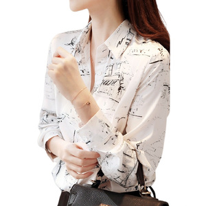 <span class=keywords><strong>Camisa</strong></span> <span class=keywords><strong>de</strong></span> Chifón <span class=keywords><strong>Blanca</strong></span> <span class=keywords><strong>de</strong></span> Lujo para Mujer, Blusa <span class=keywords><strong>de</strong></span> Manga Larga con Estampado <span class=keywords><strong>de</strong></span> Grafiti, Top Casual <span class=keywords><strong>de</strong></span> Diseñador para Damas, Nueva Llegada 2026 - Product Image 2