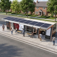 Aire de repos intelligente pour les transports avec stockage d'énergie solaire et signalisation de parcours intégrée