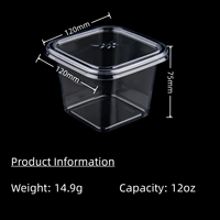 Emballage en blister transparent en gros, boîte à dessert en plastique PET de qualité alimentaire, capacité 8oz/12oz, logo personnalisé, emballage pour gâteaux et pâtisseries