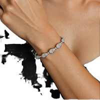 Bracelet unisexe en laiton plaqué or 24 carats, électroplaqué, avec zircon et Kevlar, motif Fleur Explosive, cadeau personnalisé, pour l'export