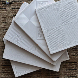 Tablero de yeso Pvc frente a casa ignífuga Techo de yeso simple Diseños dorados Azulejos de techo de Pvc decorativos Vinilo <span class=keywords><strong>Plafon</strong></span> - Product Image 5