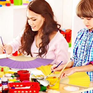 Customizable Mini Portable Handfan Slik Wooden Folding Fans Personalized Paper and Sublimated Bamboo Painted Technique - Product Image 5