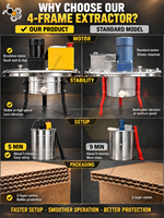 Extracteur de miel électrique commercial à 4 cadres, centrifugeuse à double roulement anti-vibration pour apiculteurs