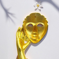 Trophée d'usine JINZUN Métal Peinture dorée brillante OEM ODM Trophées personnalisés Récompenses Cadeau souvenir Nouveau trophée de conception de visage fait à la main