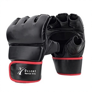ถุงมือ MMA แบบครึ่งนิ้ว หนัง PU ปิดด้วยเวลโคร สีดำแดง สำหรับศิลปะการต่อสู้ ยูนิเซ็กซ์ คุณภาพพรีเมียม ถุงมือ MMA แบบสั่งทำพิเศษ - Product Image 2