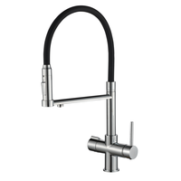 Robinet de cuisine en laiton à 3/4/5 voies avec filtre à eau, finition polie, mélangeur eau chaude et froide pour cuisine/hôtel – Approvisionnement direct usine