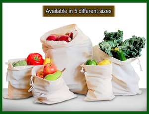 270037 Reusable Organic Cotton Fabric Grocery <b>Cloth</b> Vegetable Produce <b>Bags</b> - Product Image 6