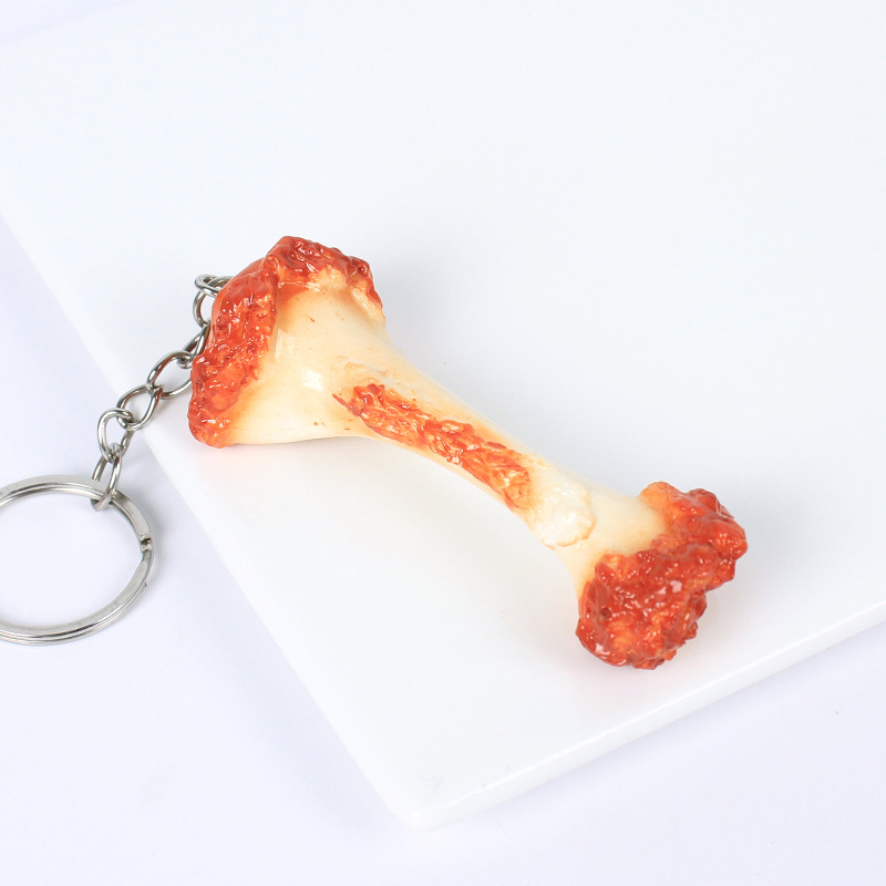 Porte-clés en os de cuisse de poulet