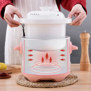 Ceramic Electric Slow Cooker 2 3 4 Liter Microcomputer Control Timed Stew Pot For Soup Porridge Kitchen Use - Product Image 1