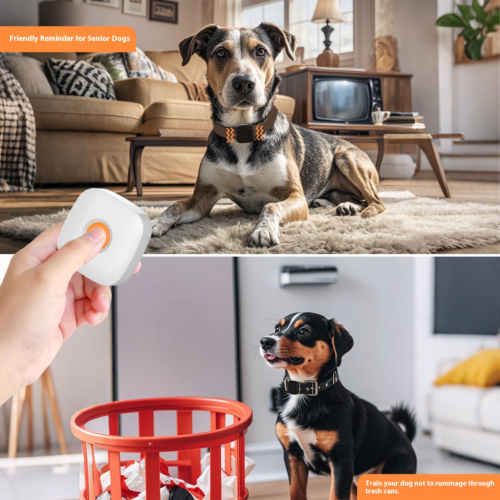 YUvital 2025 Mini Interactive Rechargeable E-Collar - IP67 Waterproof Dog Training Collar