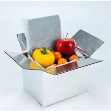 Forros isolados biodegradáveis de caixa, transporte de alimentos térmico, forros frios para vegetais, pacote de envio