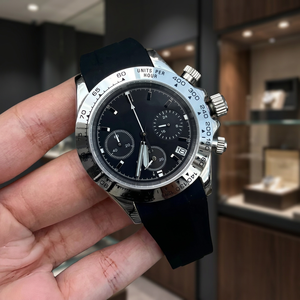 ขอบตัวเรือนสีเงินดำสแตนเลสสตีล โลโก้ Seiko VK63 กลไก MOD หน้าปัดแบบสปอร์ต กันน้ำได้ นาฬิกาดำน้ำ กระจกแซฟไฟร์ นาฬิกาอนาล็อก - Product Image 2