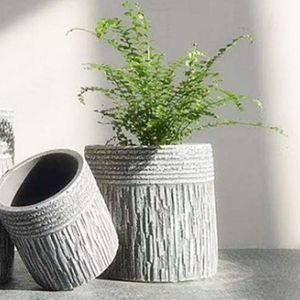 Modern goffrato home office decor contenitori per piante succulente vasi da fiori rotondi <span class=keywords><strong>in</strong></span> <span class=keywords><strong>cemento</strong></span> vasi per piante da interno - Product Image 3