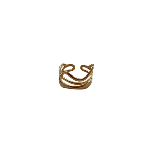 Fashion <b>Rings</b> 316L Stainless Steel PVD Gold Plating Sustainable Resistant Open Design Stackable <b>Ring</b> - Product Image 2