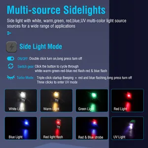 Petite lampe de poche EDC puissante 1000 LM Mini porte-clés de poche rechargeable avec lumière flash UV 365nm rouge <span class=keywords><strong>vert</strong></span> bleu - Product Image 3