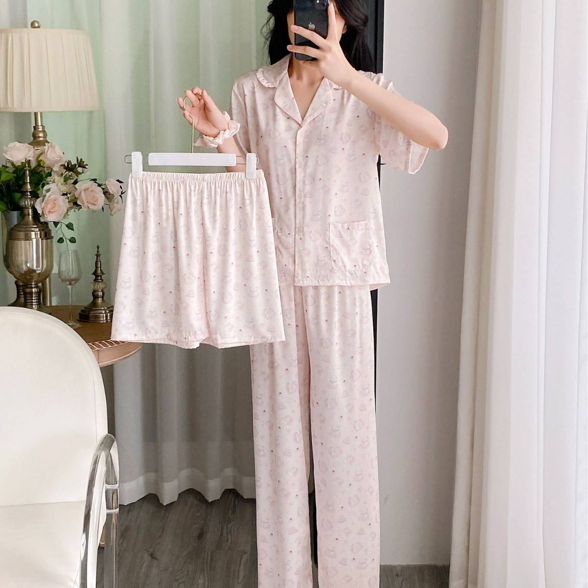 Pink Sheep Three Piece Set with Scrunchies