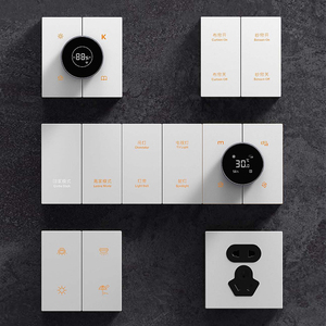 Interrupteur de maison intelligent KNX 4 gangs Interrupteur de lumière Interrupteur de gradation intelligent en silicone avec bouton pivotant - Product Image 6