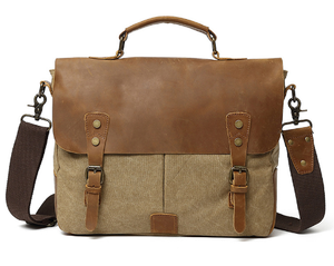 Sac messager vintage en toile Mifaktory, fermeture magnétique, sacoche d'affaires pour homme, sacoche pour ordinateur portable, imperméable, mode, extérieur - Product Image 4