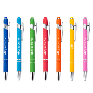 Personalisierter Kugelschreiber mit Soft-Cover, gummiertem Metall und Aluminium-Touch-Stylus mit individuellem Logo - Product Image 1