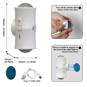 Smart RGB Color Changing Night <b>Light</b> Touch Control Wall Mounted Ambient Sconce <b>Wireless</b> Stick-on Lamp for Hallway Stairs - Product Image 5