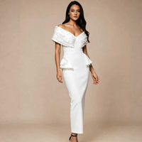 Robe longue moulante sans bretelles pour femmes, avec décorations 3D en strass, nouvelle robe de soirée formelle pour banquet