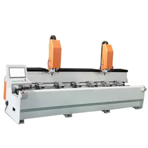 CNC full automaticdouble heads aluminum profile drilling and milling machine