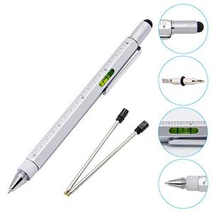 Bolígrafo Multifunción 6 en 1, Regla, Nivel, Destornillador <span class=keywords><strong>de</strong></span> Doble Cabeza, Lápiz Óptico, Bolígrafo, Material <span class=keywords><strong>de</strong></span> Aluminio y Cobre, Marca REXIAO - Product Image 1