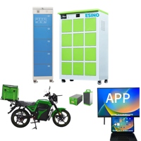Estación de Carga para Bicicletas Eléctricas ESINO, con Batería Solar, Sistema de Gestión de Baterías (BMS), Protección Contra Sobrecargas, Ruedas, Desbloqueo por Código QR, para Exteriores, para África