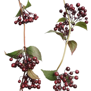 卸売高品質リアルタッチ5.2ftロングフェイクホリーブルーベリーツイン葉付き人工ベリーガーランド - Product Image 2