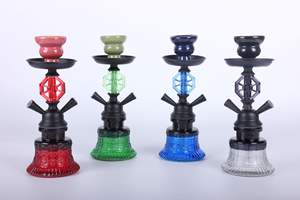 Vente en gros pas cher tuyau double petite taille mélange couleur narguilé Shisha narguilé portable en verre <span class=keywords><strong>Shicha</strong></span> - Product Image 4