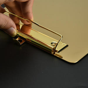 Porte-documents magnétique en acier inoxydable robuste avec clip discret format lettre pour bureau, maison, hôpital, doré - Product Image 4