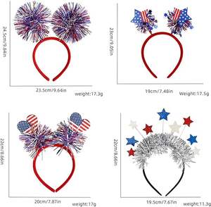 ที่คาดผมวันอิสระ4th ผ้าคาดผมสไตล์ธงชาติสหรัฐอเมริกาสำหรับวันคริสต์มาสจบการศึกษารอมฎอนวันขอบคุณพระเจ้า Diwali - Product Image 2