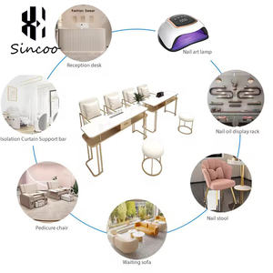 Light Luxury Custom Metal Professional Two-seater <b>Nail</b> Chair Modern Fashion Salon Manicure Table <b>Nail</b> Artist <b>Desk</b> Workshop - Product Image 5