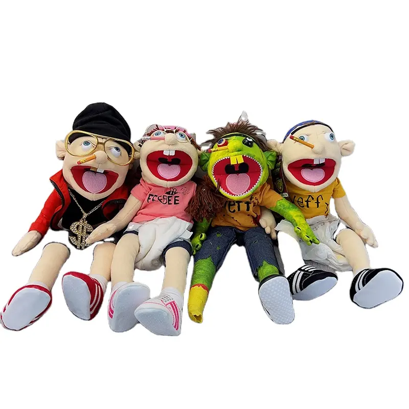 New Funny Human Soft Stuffed Plush Toy Educational Plush Toys Hand Puppet Jeffy Hand Puppet